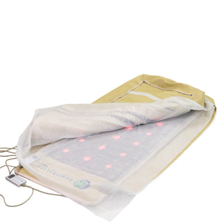 HealthyLine envelope cover fitted inside an open 360 Wrap mat