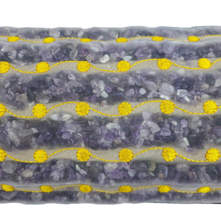 Close view of the crushed amethyst surface of the HealthyLine bolster