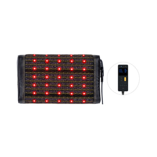 HealthyLine Jet Pillow with red lights on and its controller