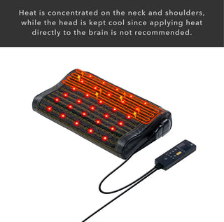 HealthyLine Jet Pillow showing the heated neck and shoulder zone