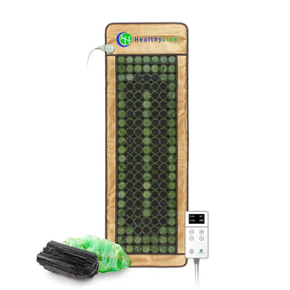 HealthyLine Mesh JT full-length mat with its controller and loose gemstones