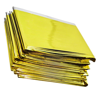 Stack of gold HealthyLine mylar blankets