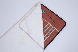 HealthyLine padded cover folded back on a HealthyLine mat