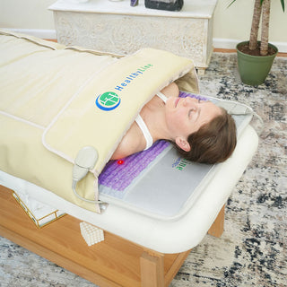 Person resting inside the HealthyLine Platinum 360 Wrap Set