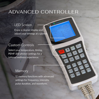 HealthyLine Platinum advanced PEMF controller with labeled functions