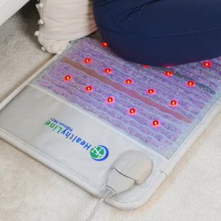 Compact HealthyLine Platinum mat with the red lights on