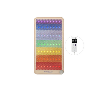 Small HealthyLine Rainbow Chakra mat, 4th edition, with its controller