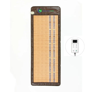 Brown leather HealthyLine SOFT mat with its controller