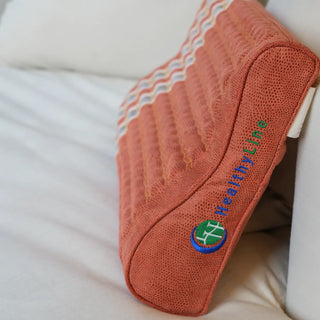 Side view of the HealthyLine TAO Pillow with logo