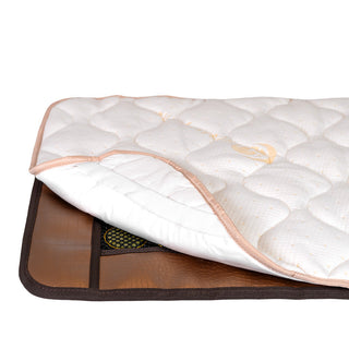 HealthyLine thick padded cover folded back on a HealthyLine mat