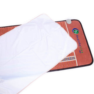 HealthyLine thin waterproof cover folded back on a HealthyLine mat