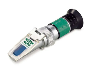 NDX-2 Heathrow Scientific 43055 Handheld Refractive Index Refractometer with green and black design on a white background