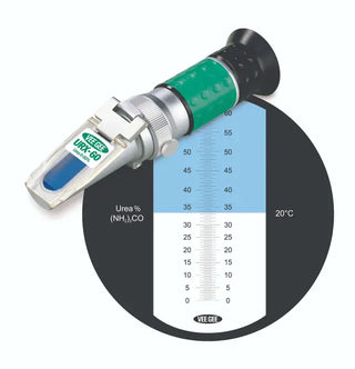 Heathrow Scientific 43071 Handheld DEF (Urea) Refractometer with a scale for urea percentage measurement on a white background