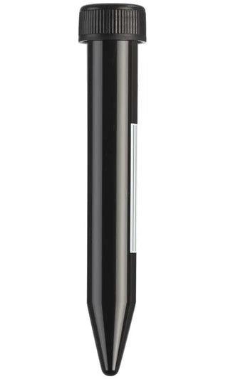 Black Heathrow Scientific HS4428 15 mL Sterile Conical Centrifuge Tube on a white background