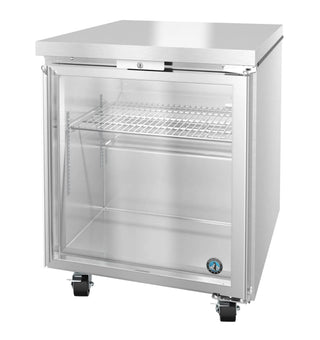 Hoshizaki UR27B-GLP01 Low Profile Refrigerator, Single Section Undercounter, Full Glass Door, 27″ W