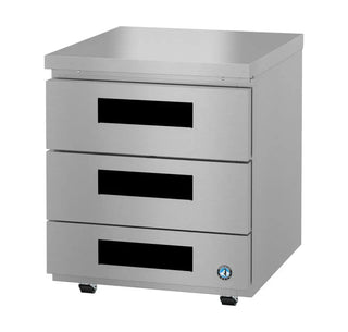 Hoshizaki UR27B-LPD3 Low Profile Refrigerator, Single Section Undercounter, Stainless Drawers, 6.21 cu. ft. 