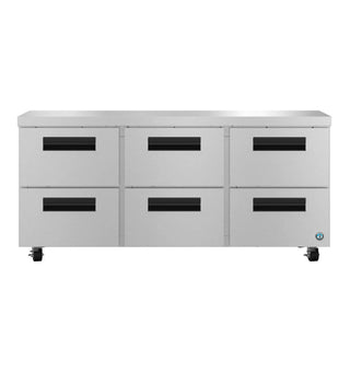 Hoshizaki UR72B-D6 Refrigerator, Three Section Undercounter, Stainless Drawers, 18 cu. ft.