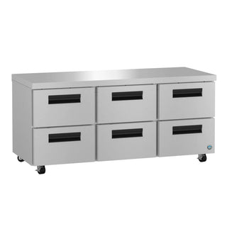 Hoshizaki UR72B-D6 Refrigerator, Three Section Undercounter, Stainless Drawers, 18 cu. ft.