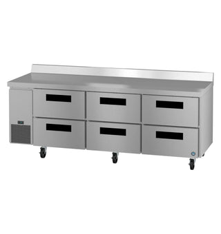 Hoshizaki WLR93B-D6 Side Mount Refrigerator, Three Section Worktop, Stainless Drawers, 30.17 cu. ft.