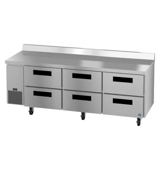 Hoshizaki WLR93B-D6 Side Mount Refrigerator, Three Section Worktop, Stainless Drawers, 30.17 cu. ft.