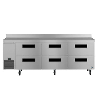Hoshizaki WLR93B-D6 Side Mount Refrigerator, Three Section Worktop, Stainless Drawers, 30.17 cu. ft.