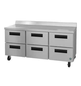 Hoshizaki WR72B-D6 Refrigerator, Three Section Worktop, Stainless Drawers, 18.27 cu. ft.