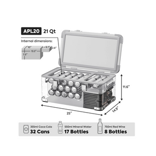 ICECO APL20 25" Light Duty Aluminum Silver Freezer, Single Zone, 20 LT