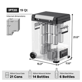 ICECO IPT20 11.6" Pickup Truck 12 Volt Freezer, 18.3 LT, -20°C to +20°C