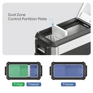 ICECO JP40 28.5" Pro Dual Zone Wheeled Portable Freezer With Cover, 40 LT (39 Qt), -20°C to +20°C