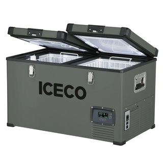 ICECO VL60 31.2" Dual Zone Metal Fridge and Freezer with Cover, 60LT (63 Qt), -18°C to 10°C