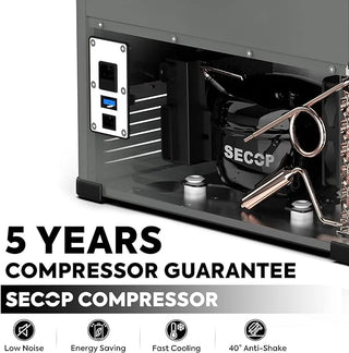 ICECO VL60 31.2" Dual Zone Metal Fridge and Freezer with Cover, 60LT (63 Qt), -18°C to 10°C