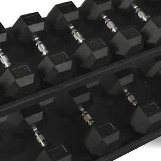 Inflight Fitness 5007-2-550HXP  5-50 lb Rubber Hex Dumbbells And Rack