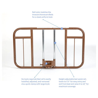 Invacare 6630DS Clamp-On IVC Half-Length Bed Rail 