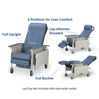 Invacare IH6065WD-IH61 Deluxe Wide Three Position Recliner, Blueridge 