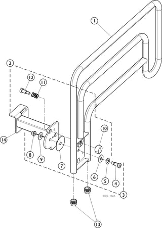 Invacare IHCSRLAS-39 Assist Rail Assembly (39" Wide Deck) – Pair