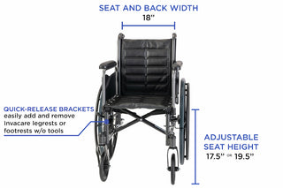 Invacare TREX28RFP Tracer EX2 Wheelchair 18" x 16" Frame with Removable Fixed Height 