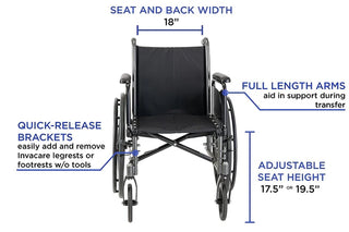 Invacare TRSX50FBFP Tracer SX5 Wheelchair 20" x 16" Frame with Flip-Back Fixed Height