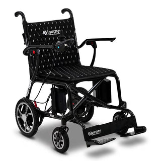 Black Journey Air Elite 08642 folding power chair on a plain white background