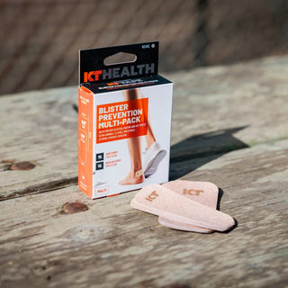 Table showing the strip sizes in the KT Health Blister Prevention Tape multipack