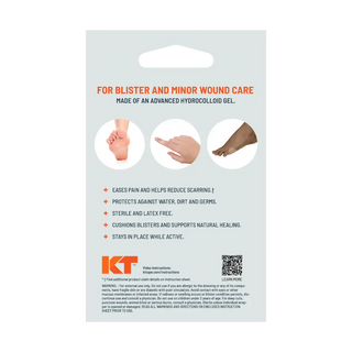 Back panel of the KT Health Blister Treatment Patch box