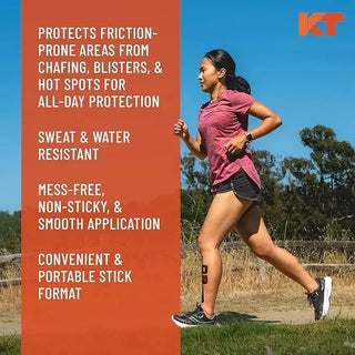 KT Health Chafe Safe anti-friction balm stick shown from the front