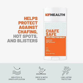 KT Health Chafe Safe anti-friction balm stick with its retail carton