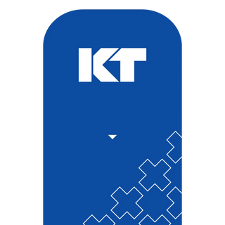 Close-up of a Sonic Blue KT Tape Pro Extreme precut strip