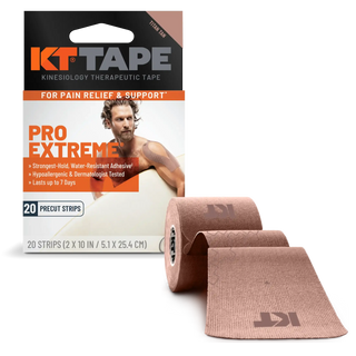 KT Tape Pro Extreme kinesiology tape in Titan Tan with its retail box and tape roll
