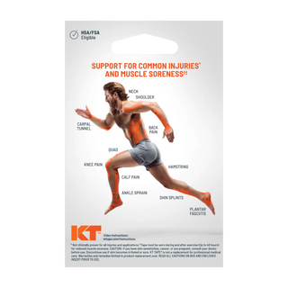 Back panel of the 20-count KT Tape Pro Ice menthol kinesiology tape box