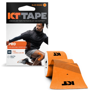 KT Tape Pro Blaze Orange box shown with the tape roll