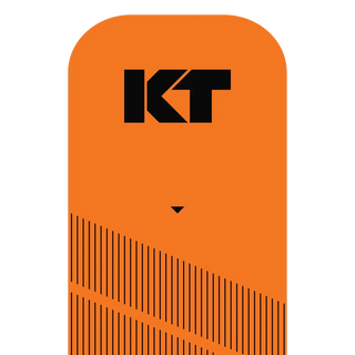 Close-up of a KT Tape Pro Blaze Orange precut strip