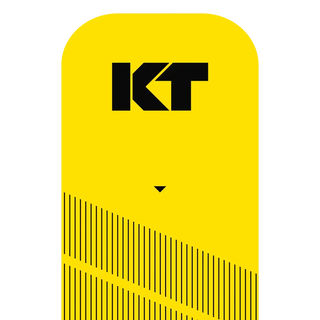 Close-up of a KT Tape Pro Solar Yellow precut strip
