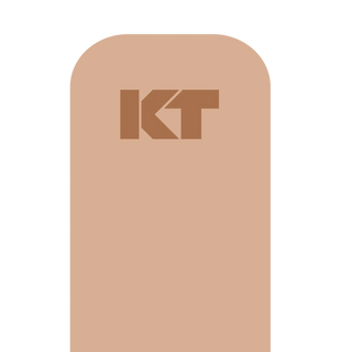 Close-up of a KT Tape Sensitive Skin gentle tape strip with the heat-stamped logo
