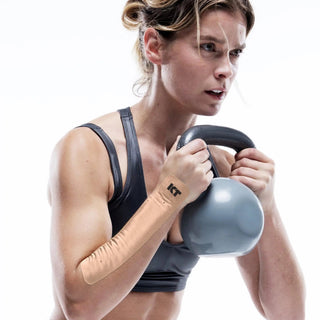 KT Tape Sensitive Skin gentle kinesiology tape applied during activity